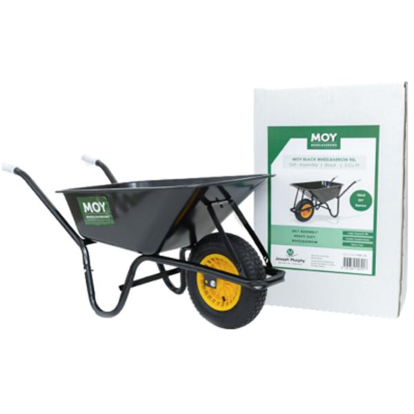 Moy Black Wheelbarrow With Painted Frame 90L