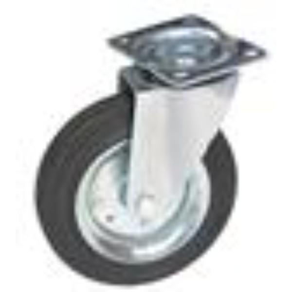 JFC Rubber Swivel Castor 8" Black