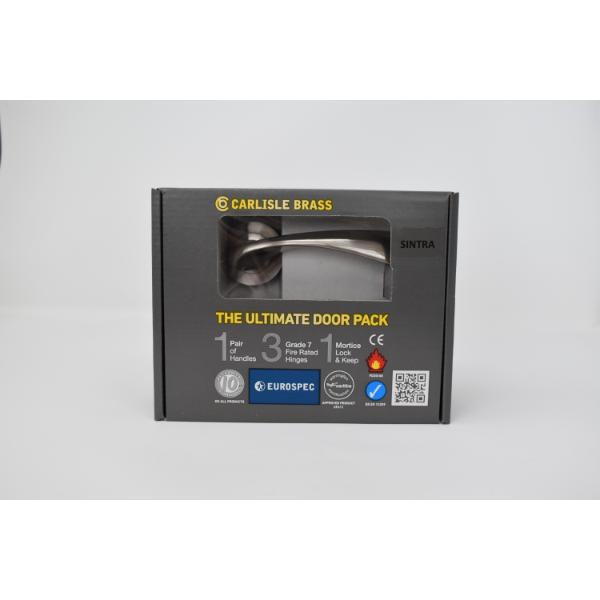 Carlisle Brass Ultimate Door Pack Sintra Lever On Rose, Bathroom Lock, Turn With 3 Hinges Sn