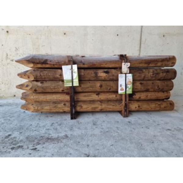 Propost Peeled Fence Post Brown NSAI 10ft 5-6"