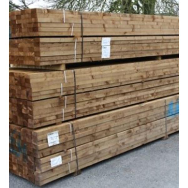 Woodfarm Kiln Dried Brown Rail 16ft 4 x 2