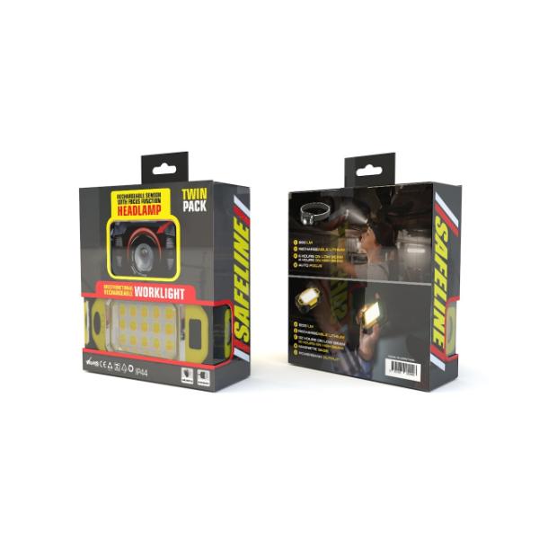 Safeline USB Head Torch and Hand Torch