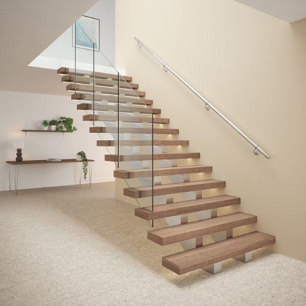 Indoor Handrail Kit Brushed Stainless Finish 3 X 1.2Mtr