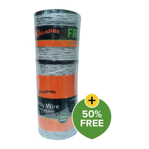 Gallagher Polywire 6 Strand 200M White