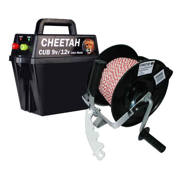 Cheetah Cub Fencer Kit C/W Poly Wire (400m) & Reel