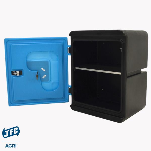 Small Medi-Safe Storage Cabinet (Black and Blue)
