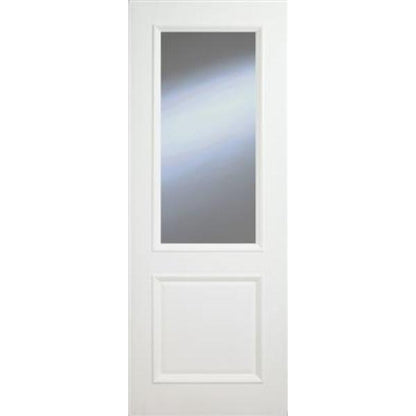 Indoors Monroe Primed 2 Panel Bolection Door 80X34 Clear Glazed