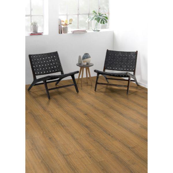Canadia Cognac Brown Sherman Oak Aqua 8mm AC4 Flooring 3.03 Sq Yd Per Pack