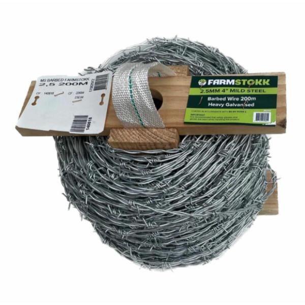 Farmstokk 2.5mm Mild Steel Barbed Wire 200m