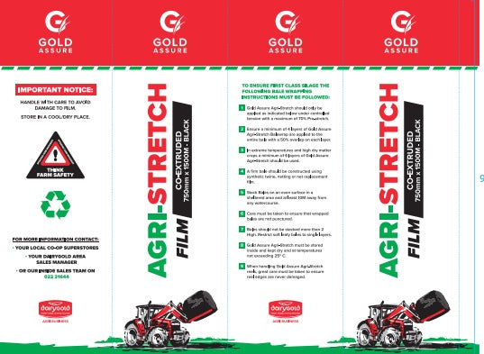 Gold Assure Black Agri-Stretch Silage Wrap 1500Mx750mm