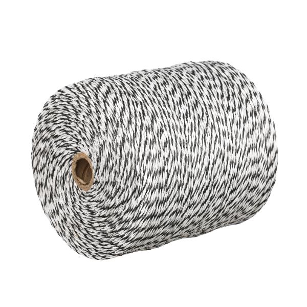 Excel 6 Strand Poly Electric Fence Wire White & Black 400M
