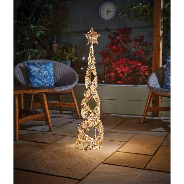 Three Kings Christmas Gold Twist Starbelisk 80cm With LED