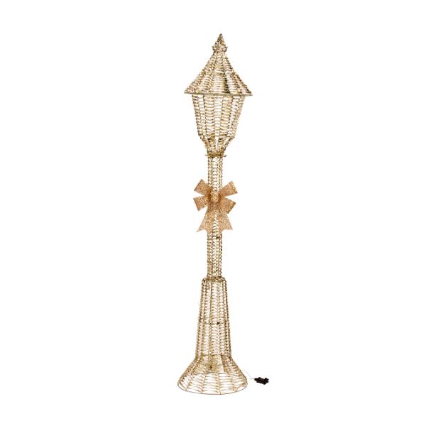 Three Kings Christmas Gold Twist Lampost 90cm with LED