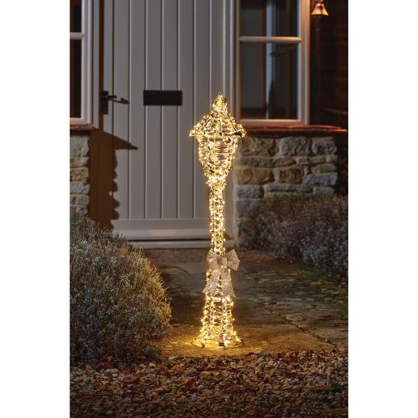 Three Kings Christmas Gold Twist Lampost 90cm with LED