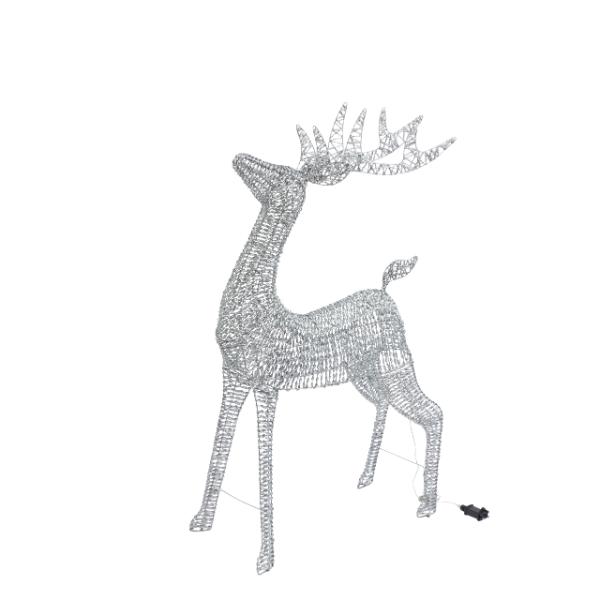 GlitterTwist Silver Reindeer Low Voltage Christmas Decoration 80cm