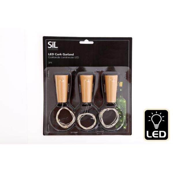 Bottle Cork Garland with LED Pack of 3