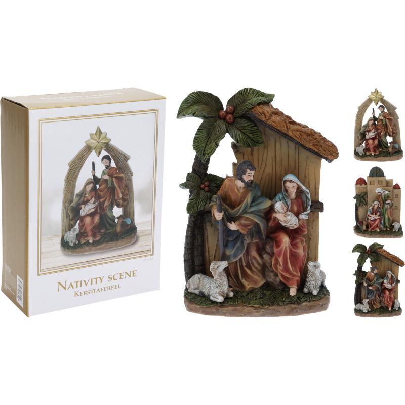 Christmas Nativity In Manger 21Cm 3 Assorted