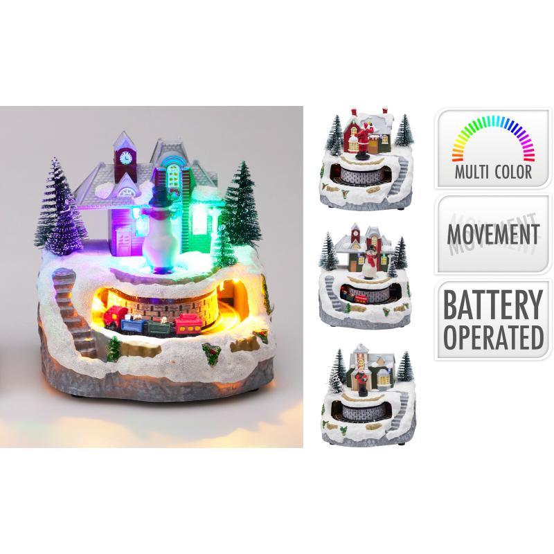 Christmas Alpine Village With LED 3 Assorted