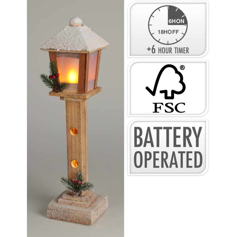 Christmas Snowy Lamppost With LED