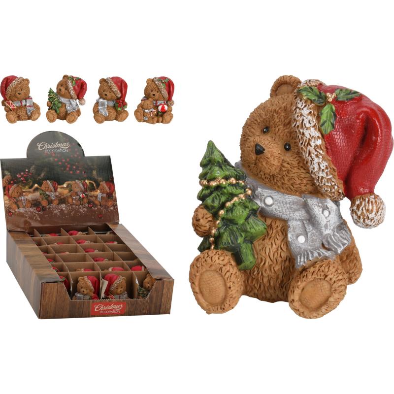 Christmas Teddy Sitting 7Cm