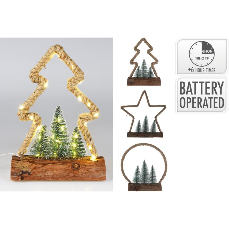 Christmas Console Décor Tree, Star , Bauble 3 Assorted