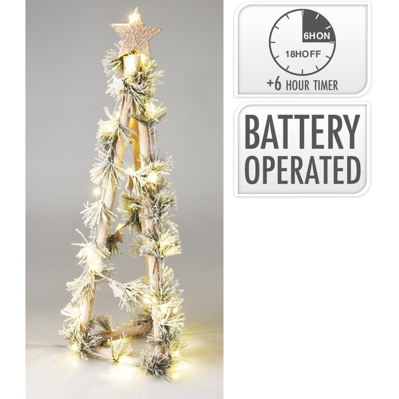 Christmas Snowy Tree Cone 57Cm With LED