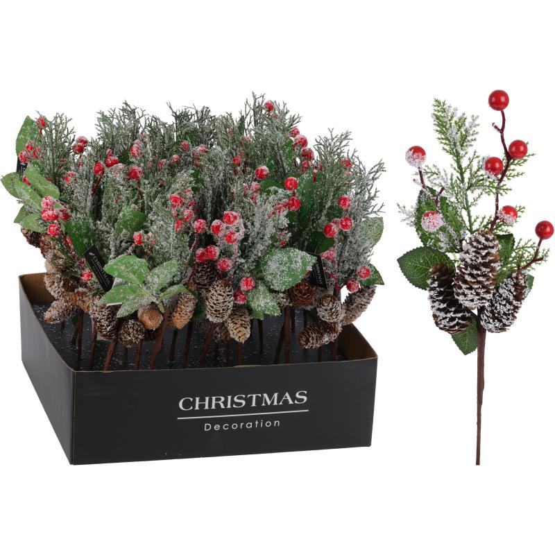 Christmas Frosted Plam Red Berry Pick