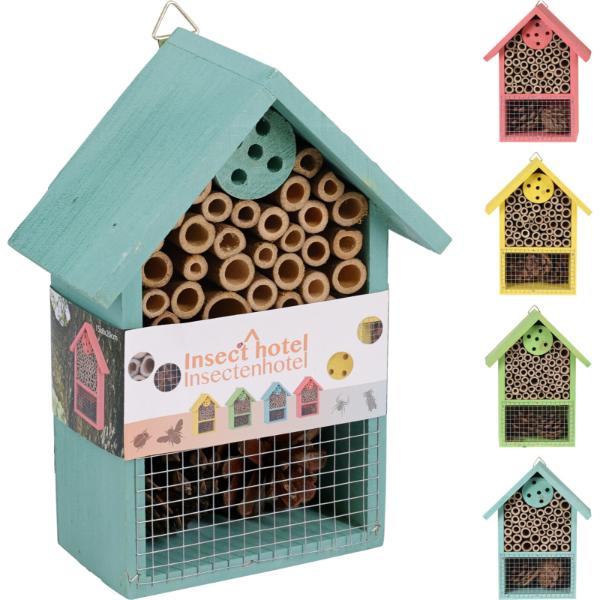 Coloured Wooden Insect Hotel 20cm