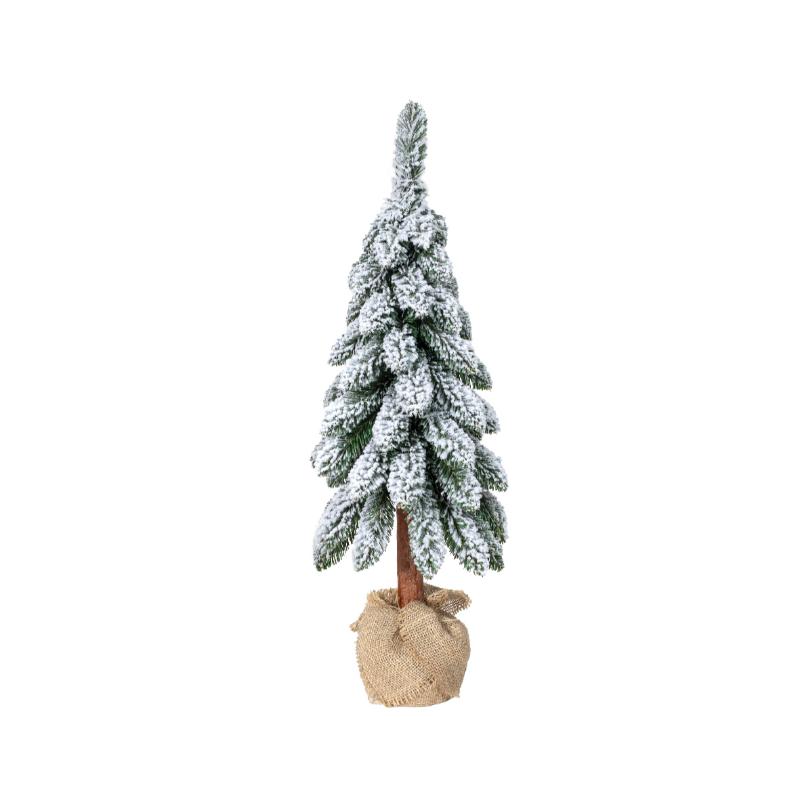 2Ft ( 65Cm) Huntsville Snowy Tree In Burlap Pot
