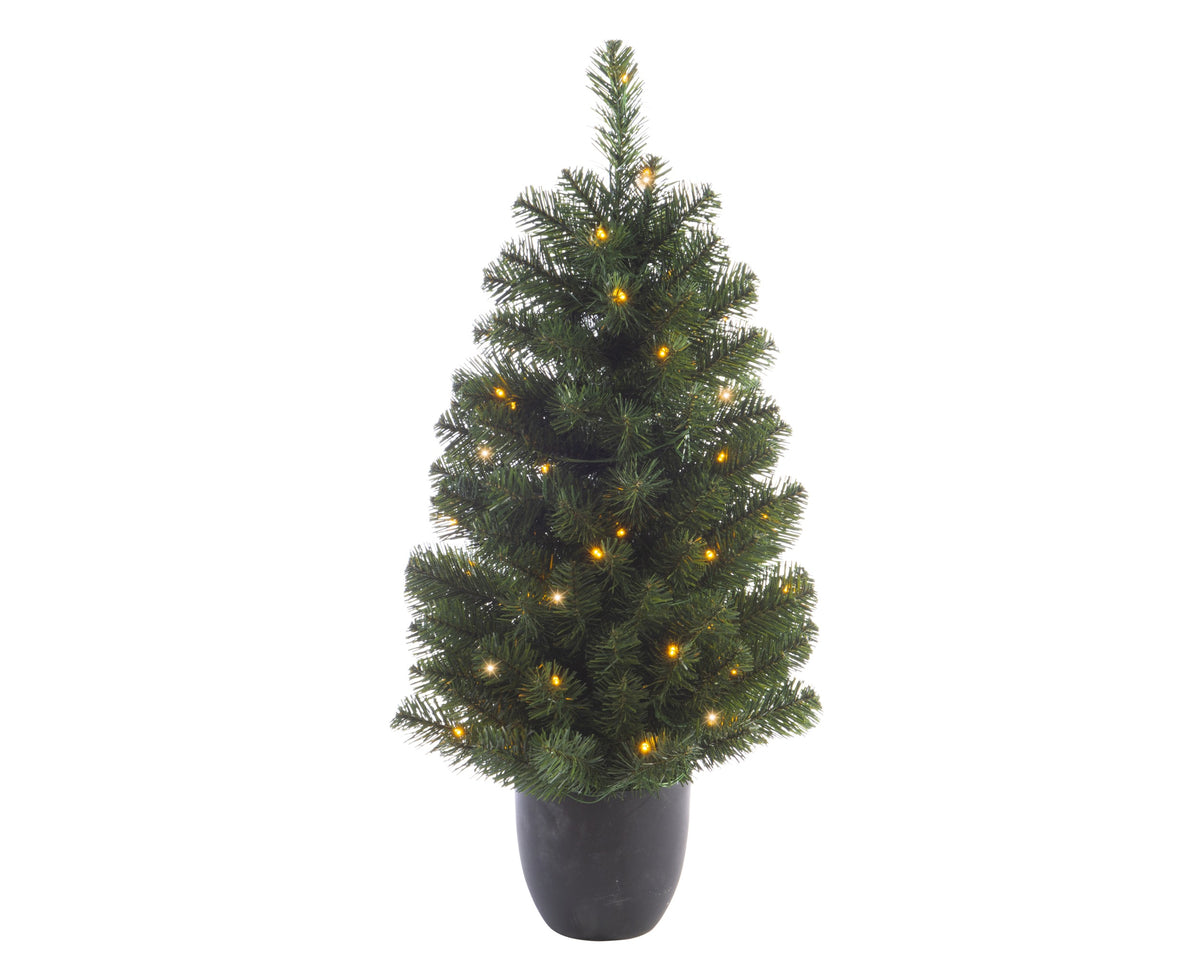 3ft (90cm) Bally Pre-Lit Potted Christmas Tree with 50 LEDs