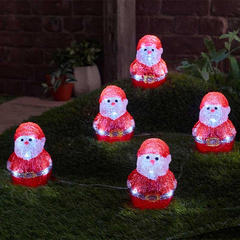 Three Kings Christmas Inlit Ice Santas Set Of 5