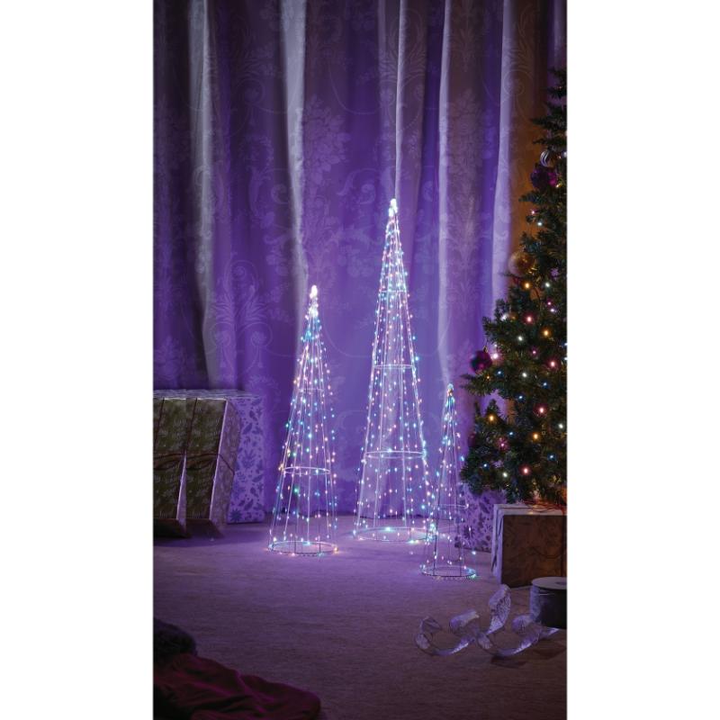 Three Kings Christmas Treecone Set Of 3 Multifuction Multicoloured LED