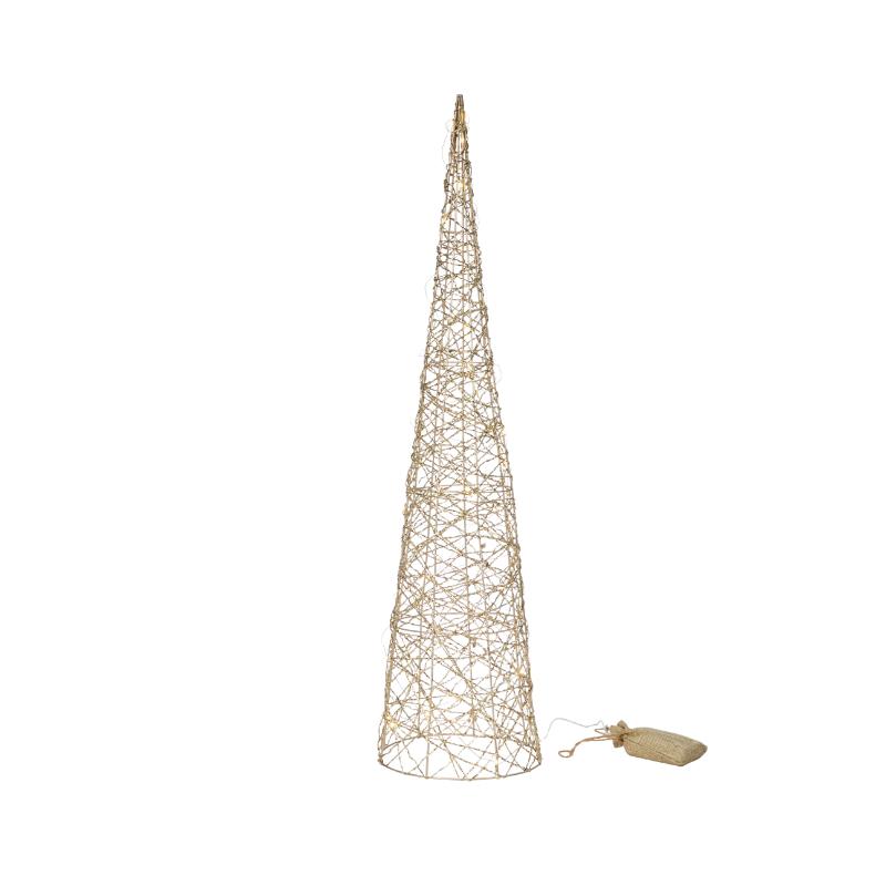 Three Kings Christmas Gold Weave Treebelisks Set Of 3 With LED