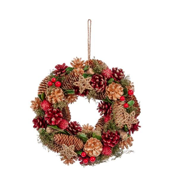 Three Kings Christmas Classic Pinecone Wreath 36cm