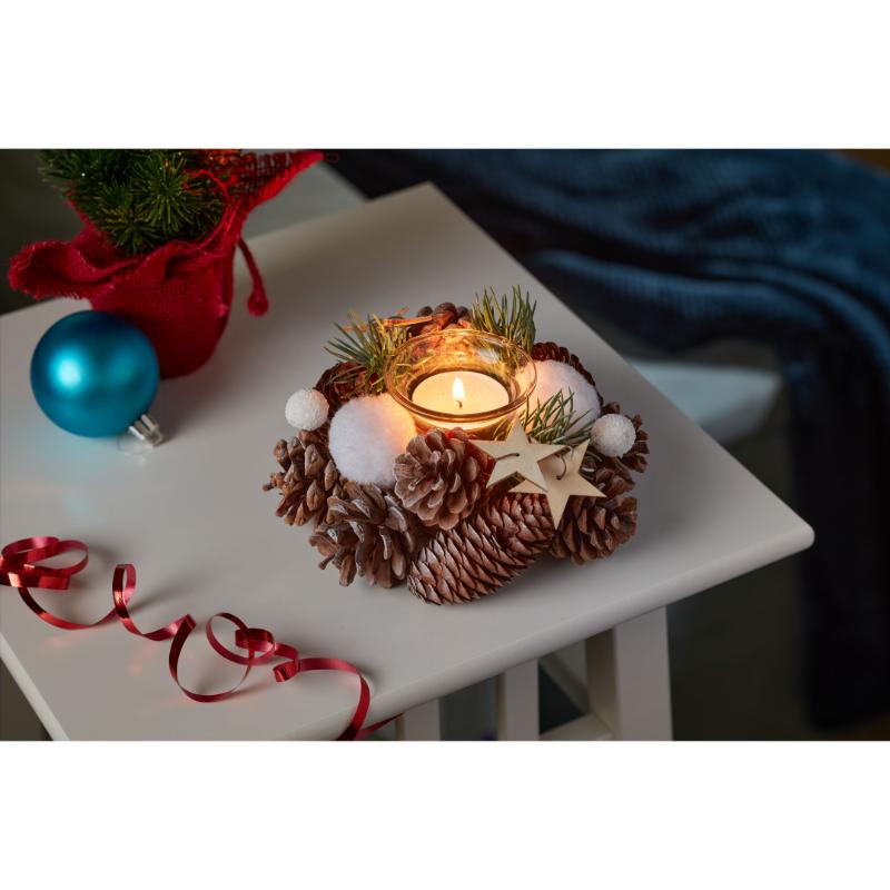 Three Kings Christmas Frosted Trio Candle Holder