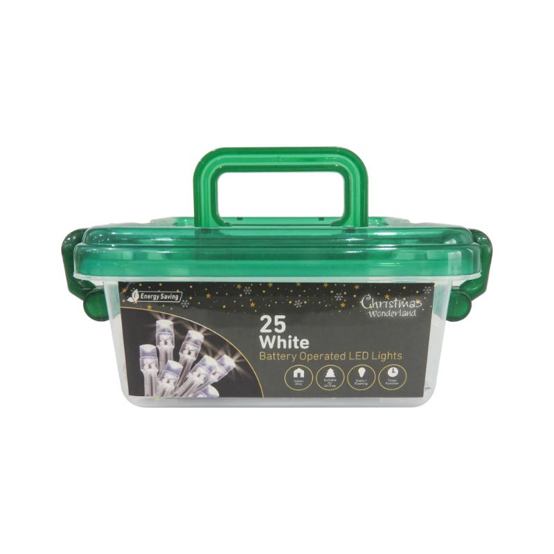 Christmas Battery Operated 25LED White Lights