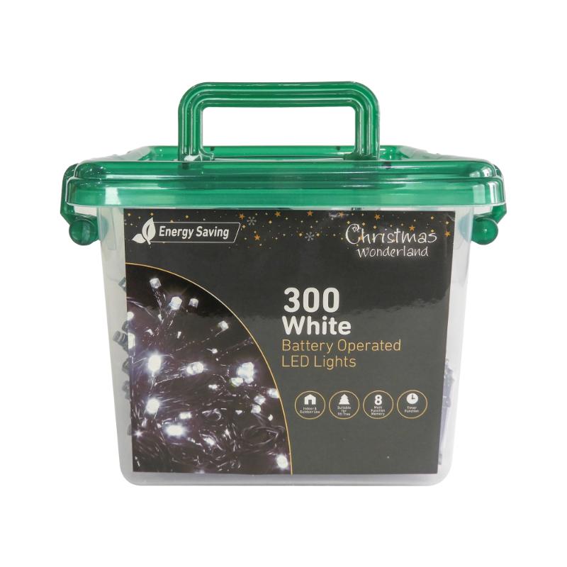 Christmas Battery Operated 300LED White Multi-function Lights