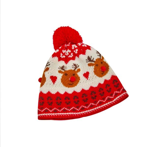Three Kings Christmas Reindeer Beanie hat One size