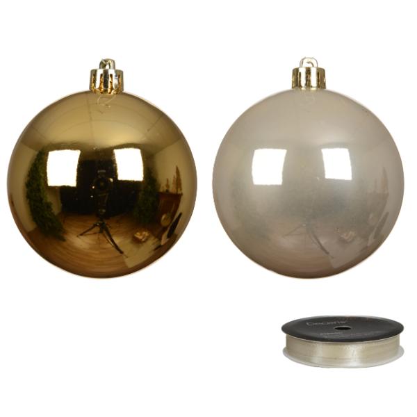 Christmas Shatterproof Baubles Gold set of 34