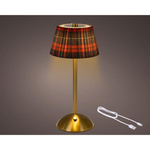 Tartan Shade Rechargable lamp 30cm