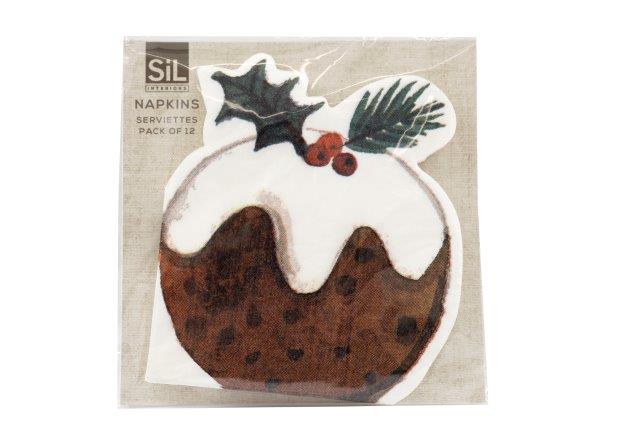 Christmas Pudding Napkins Pack of 12