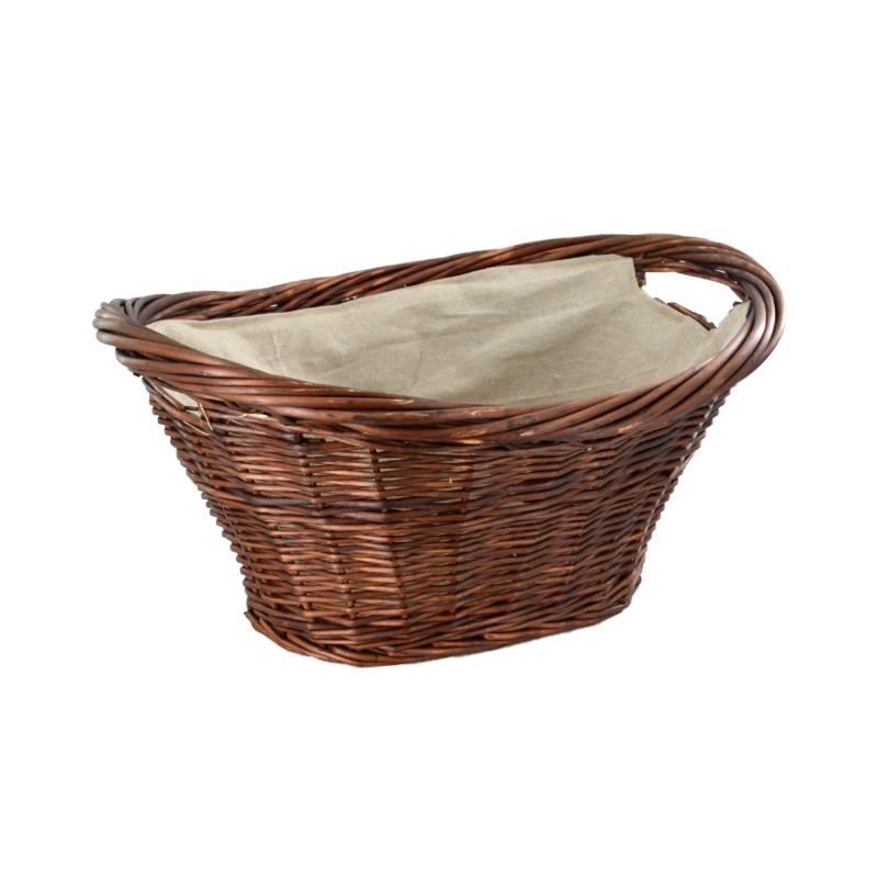Natural Willow Oval Basket with Canvas Liner