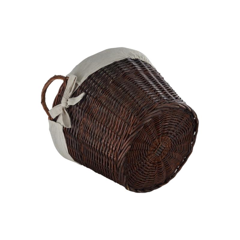 Natural Willow Round Basket with Canvas Liner