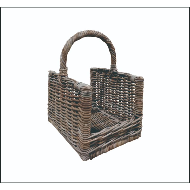 Classic Kubu Log Basket with Handle