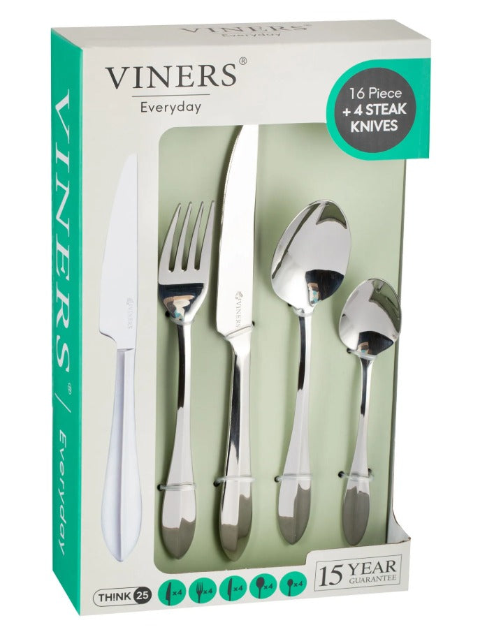 Viners Everyday 16Pc Cutlery Set With 4 Extra Steak Knives