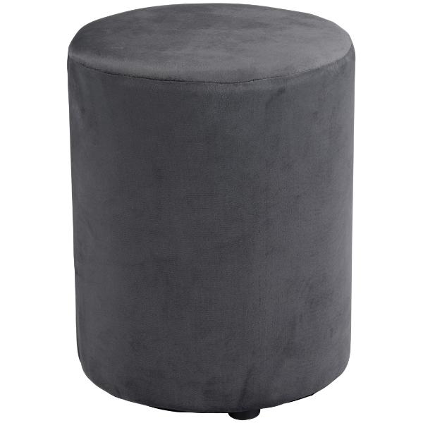 Arti Casa Velvet Stool 28cm Dia - Grey