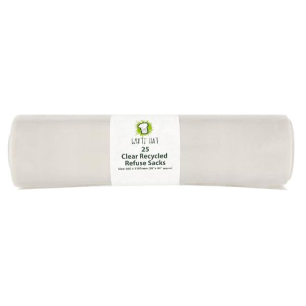 White Hat Clear Refuse Sacks 25S