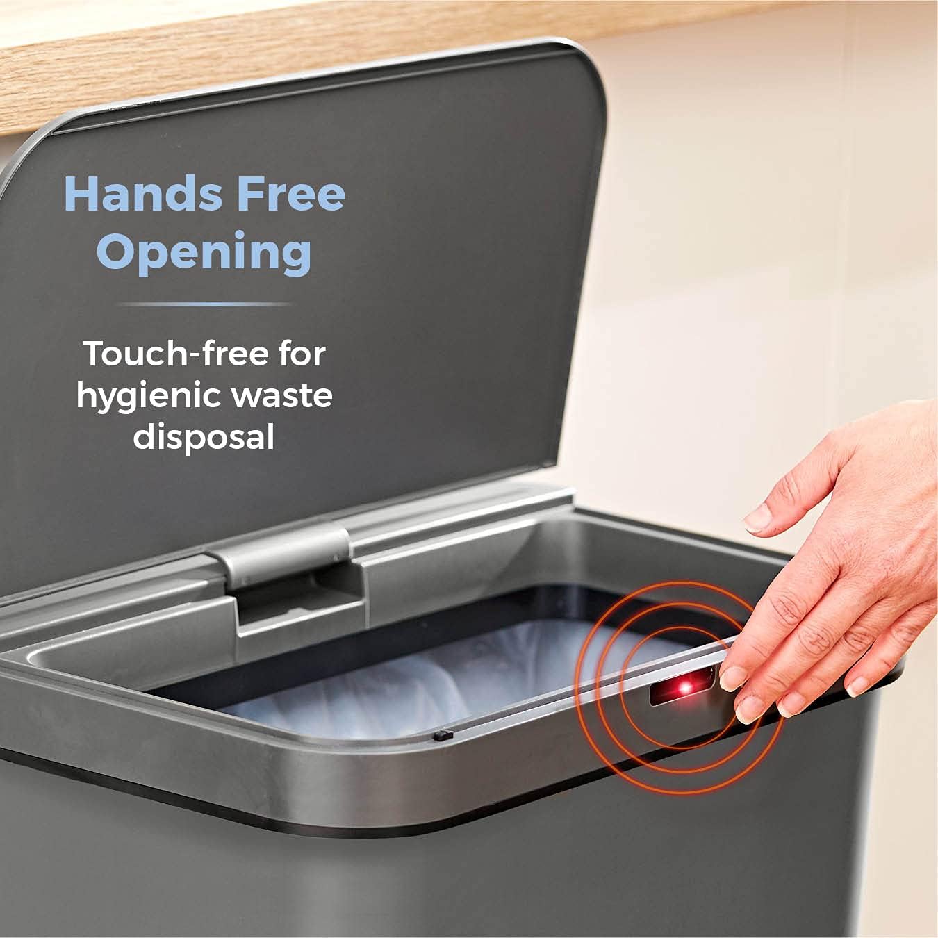 50L Rectangular Sensor Bin Grey