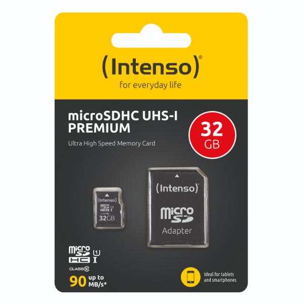 Intenso microSD Card UHS-I 32GB SDHC Premium - 90 MB/s