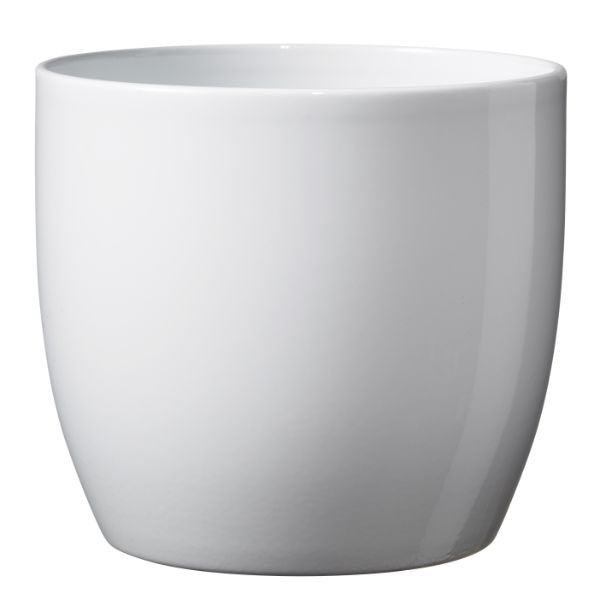 SK Indoor Pot Basel Full Color Shiny White D24Cm X H23Cm